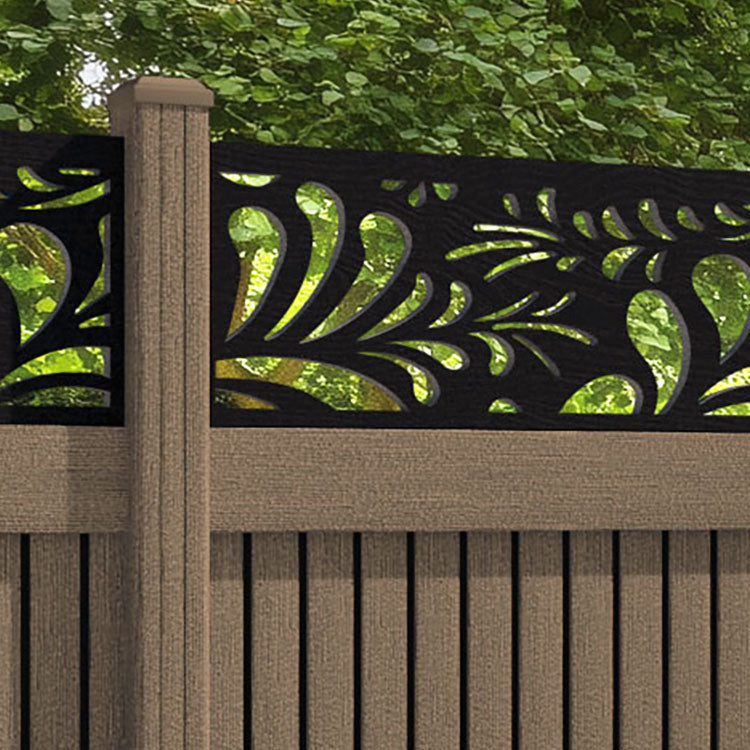 Virtis Petal Fence Panel - Teak - with our composite posts