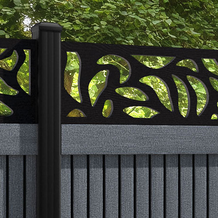 Virtis Plume Fence Panel - Anthracite - with our aluminium posts