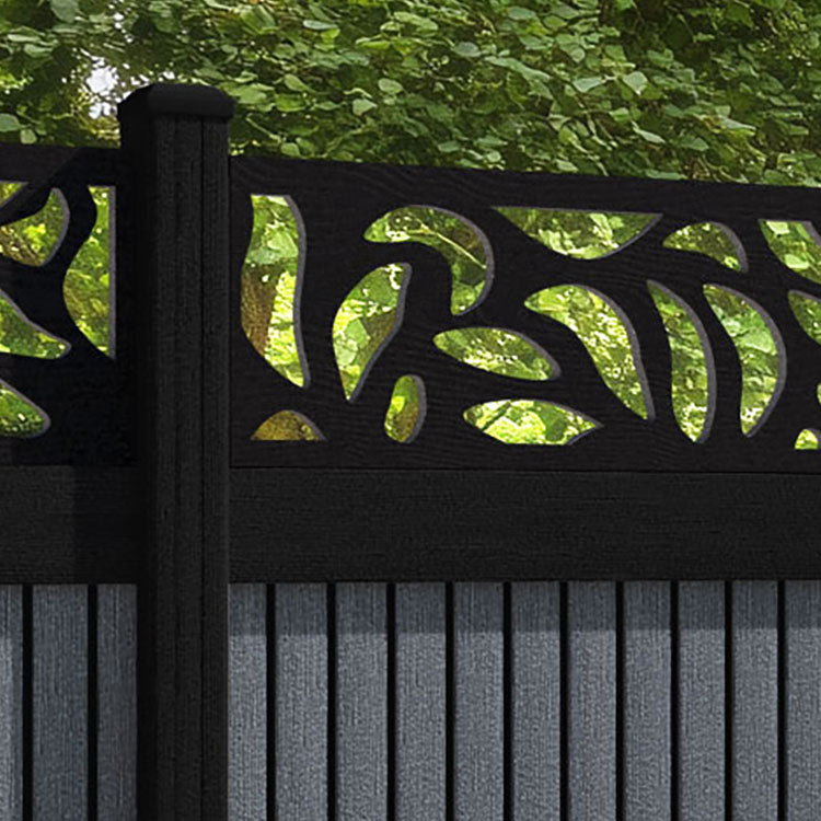 Virtis Plume Fence Panel - Anthracite - with our aluminium posts