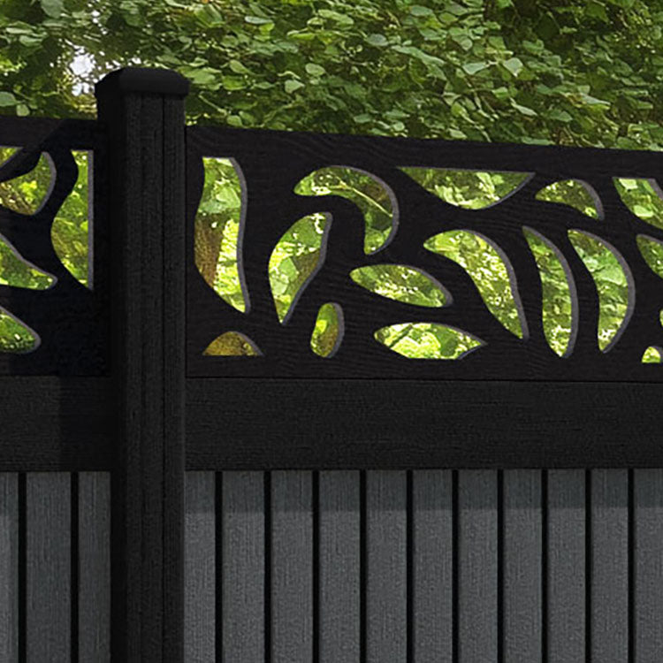 Virtis Plume Fence Panel - Dark Grey - with our composite posts