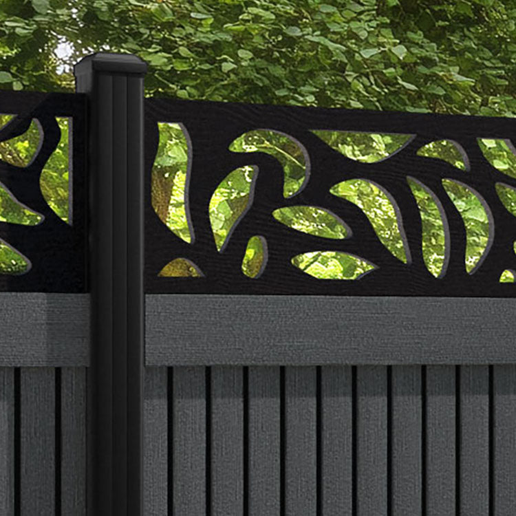 Virtis Plume Fence Panel - Dark Grey - with our aluminium posts