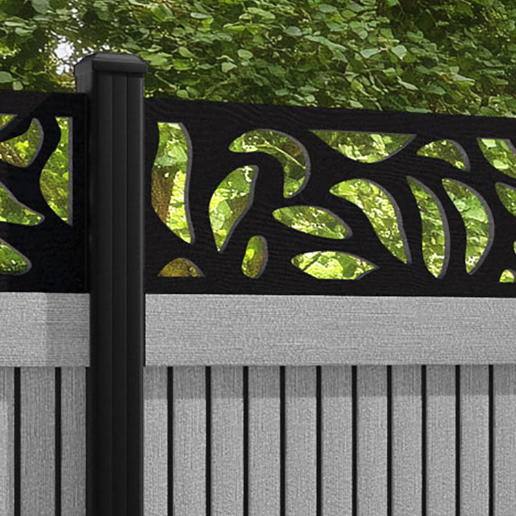 Virtis Plume Fence Panel - Light Grey - with our aluminium posts