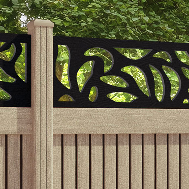 Virtis Plume Fence Panel - Light Oak - with our composite posts