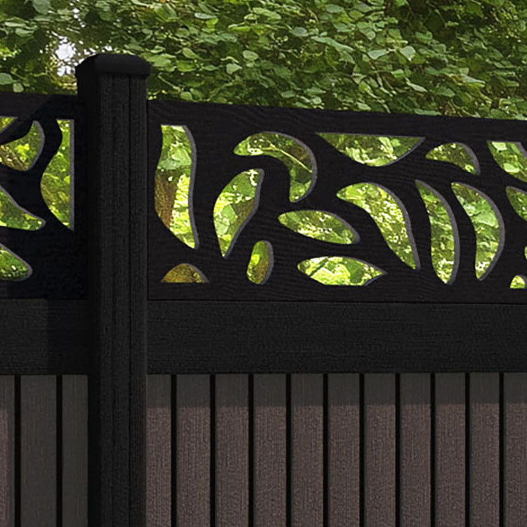 Virtis Plume Fence Panel - Mid Brown - with our composite posts