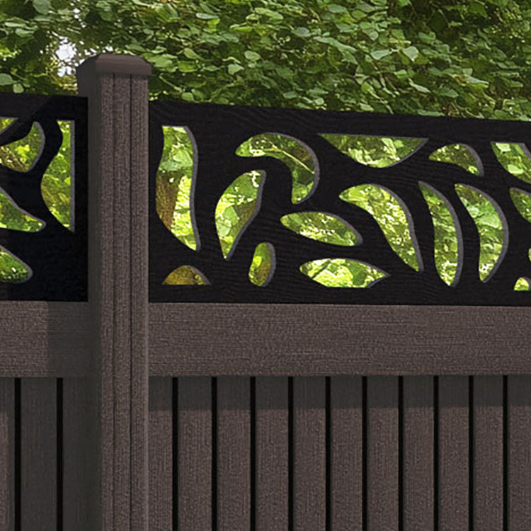 Virtis Plume Fence Panel - Mid Brown - with our composite posts