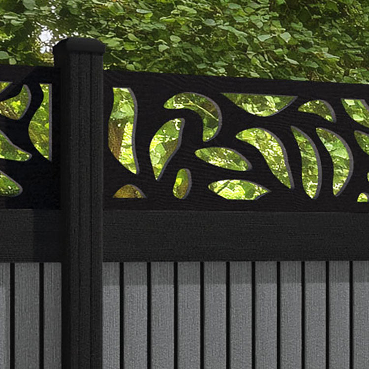 Virtis Plume Fence Panel - Mid Grey - with our composite posts