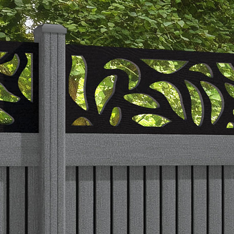Virtis Plume Fence Panel - Mid Grey - with our composite posts