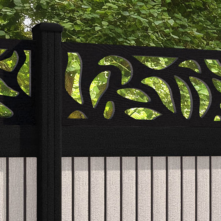 Virtis Plume Fence Panel - Mid Stone - with our composite posts