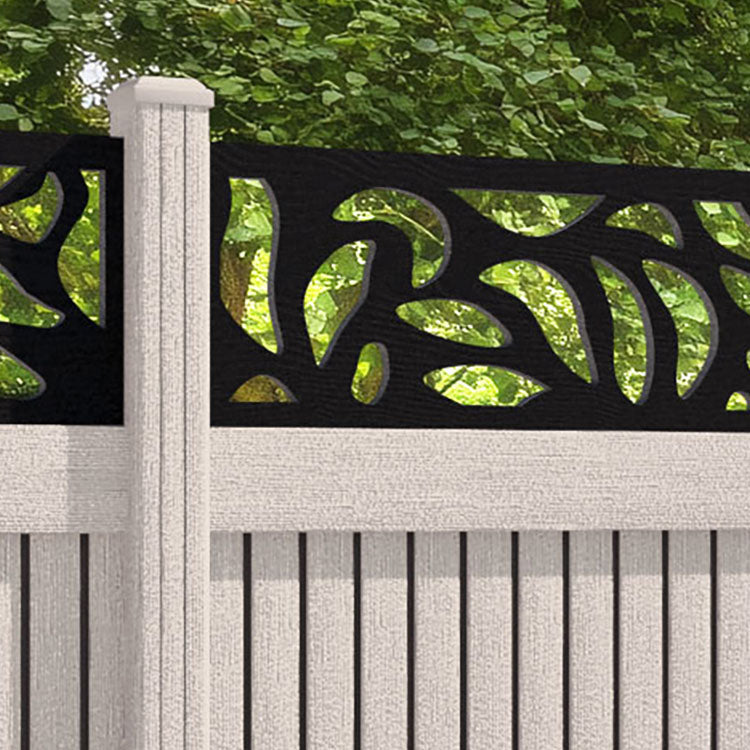 Virtis Plume Fence Panel - Mid Stone - with our composite posts