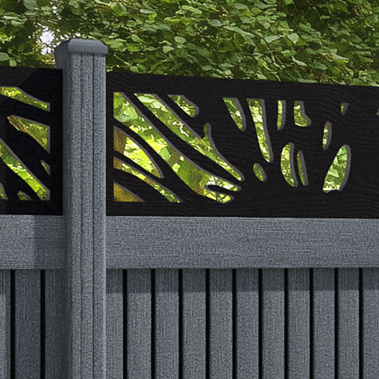 Virtis Poppy Fence Panel - Anthracite - with our composite posts