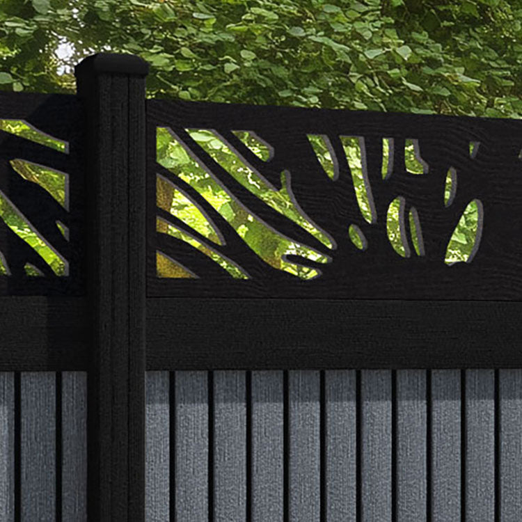 Virtis Poppy Fence Panel - Anthracite - with our composite posts