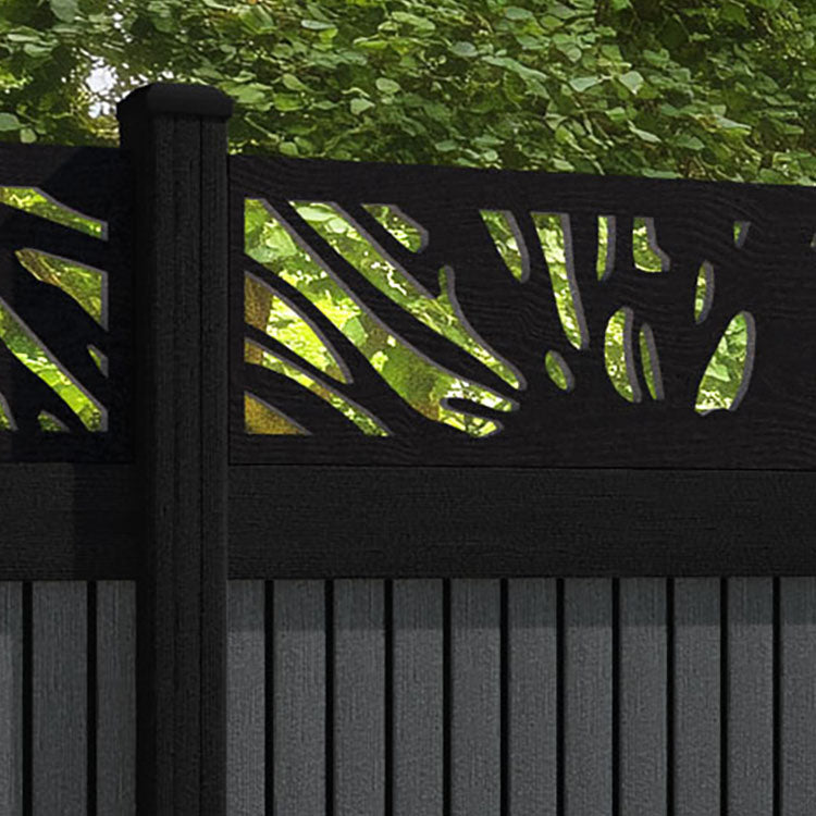 Virtis Poppy Fence Panel - Dark Grey - with our composite posts