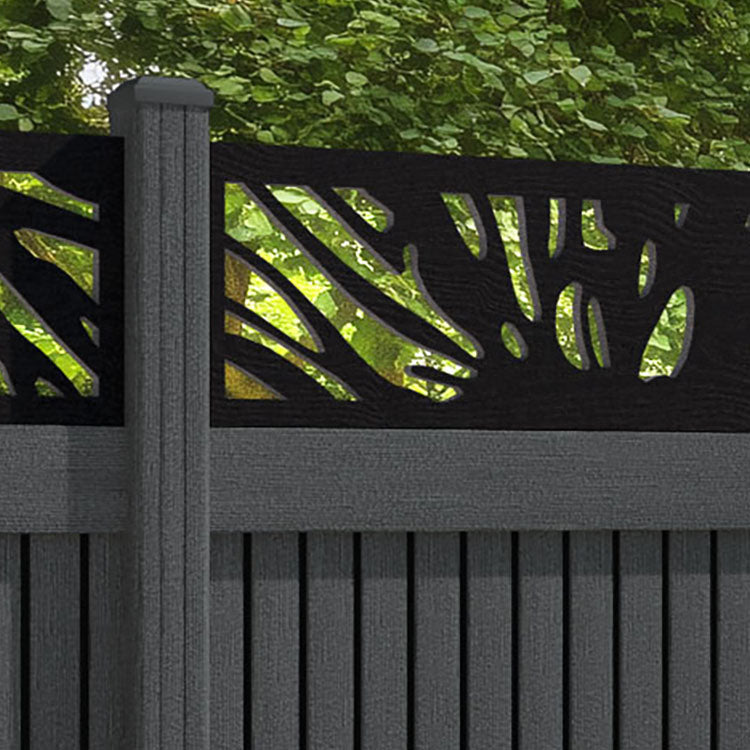 Virtis Poppy Fence Panel - Dark Grey - with our composite posts