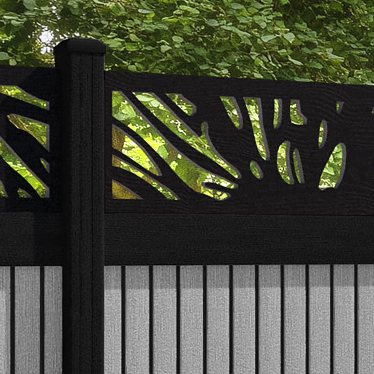 Virtis Poppy Fence Panel - Light Grey - with our aluminium posts