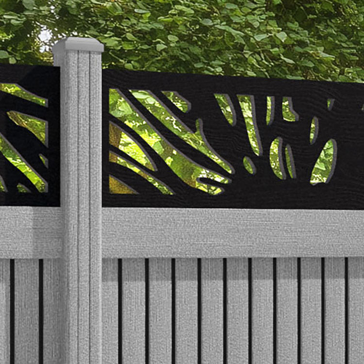 Virtis Poppy Fence Panel - Light Grey - with our composite posts