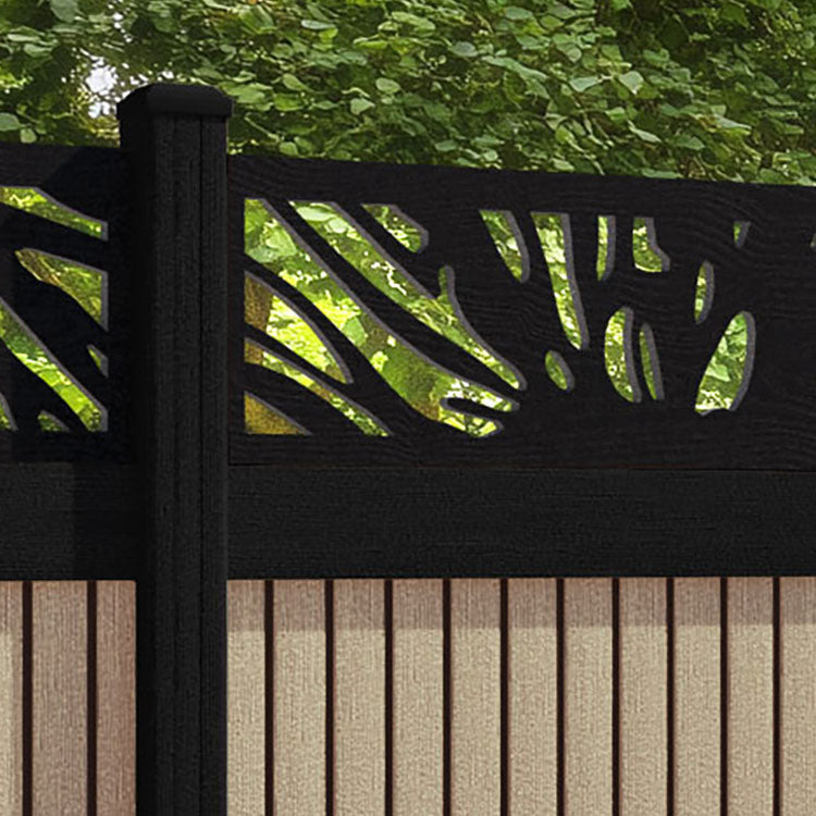 Virtis Poppy Fence Panel - Light Oak - with our composite posts