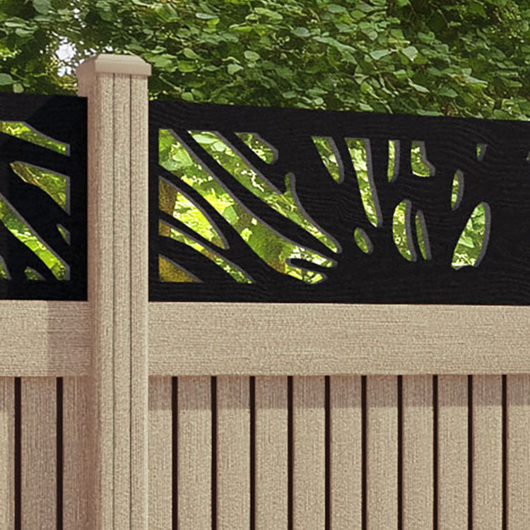 Virtis Poppy Fence Panel - Light Oak - with our composite posts