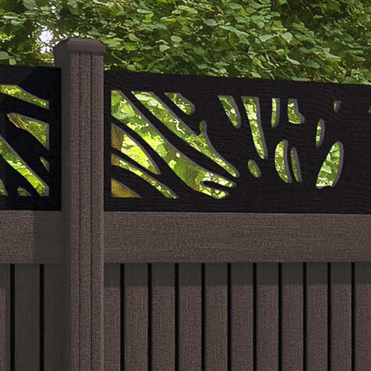 Virtis Poppy Fence Panel - Mid Brown - with our composite posts