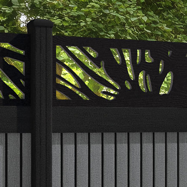 Virtis Poppy Fence Panel - Mid Grey - with our composite posts