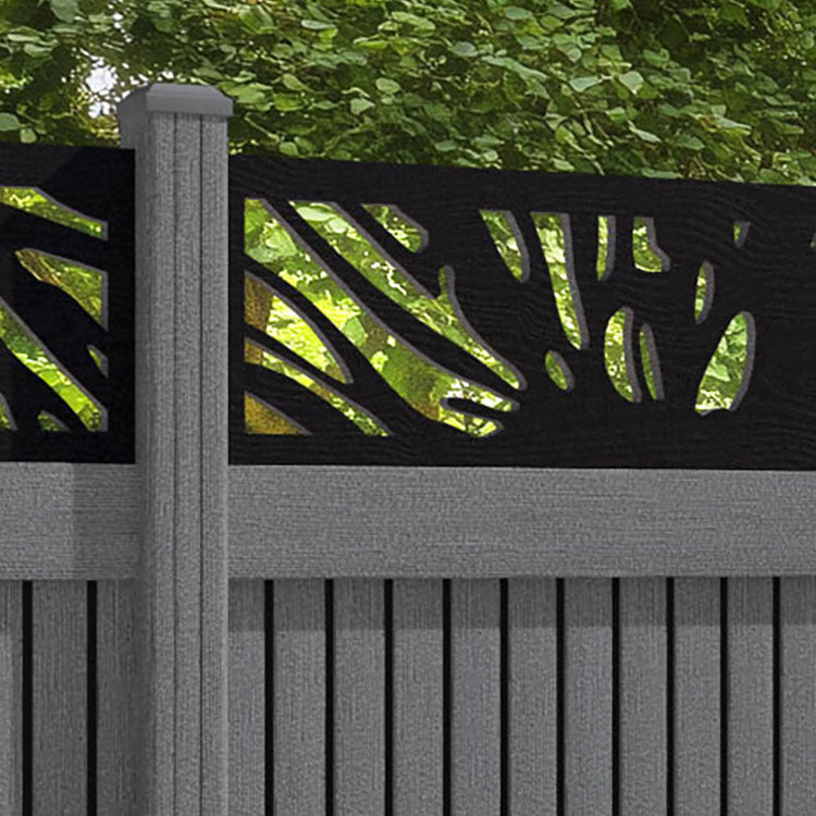 Virtis Poppy Fence Panel - Mid Grey - with our composite posts