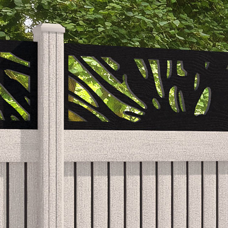 Virtis Poppy Fence Panel - Mid Stone - with our composite posts