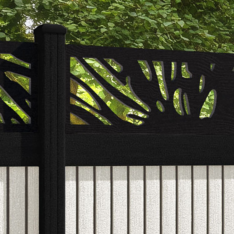 Virtis Poppy Fence Panel - Light Stone - with our aluminium posts