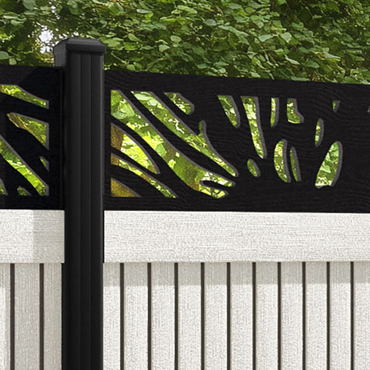 Virtis Poppy Fence Panel - Light Stone - with our aluminium posts
