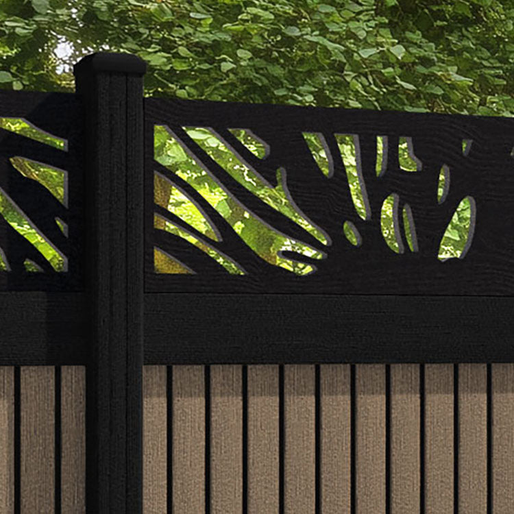 Virtis Poppy Fence Panel - Teak - with our composite posts
