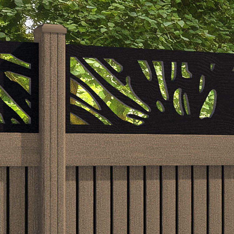 Virtis Poppy Fence Panel - Teak - with our composite posts
