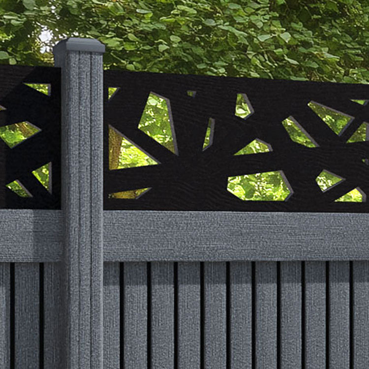 Virtis Prism Fence Panel - Anthracite - with our composite posts