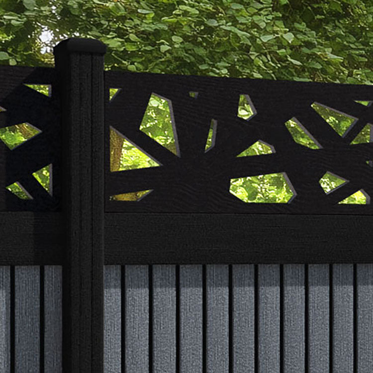 Virtis Prism Fence Panel - Anthracite - with our composite posts