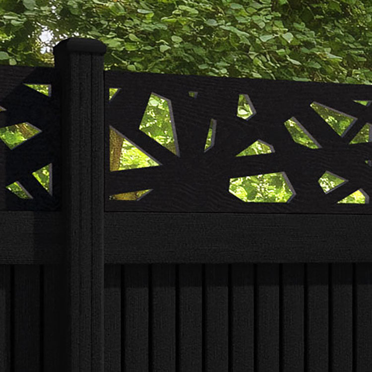 Virtis Prism Fence Panel - Black - with our composite posts