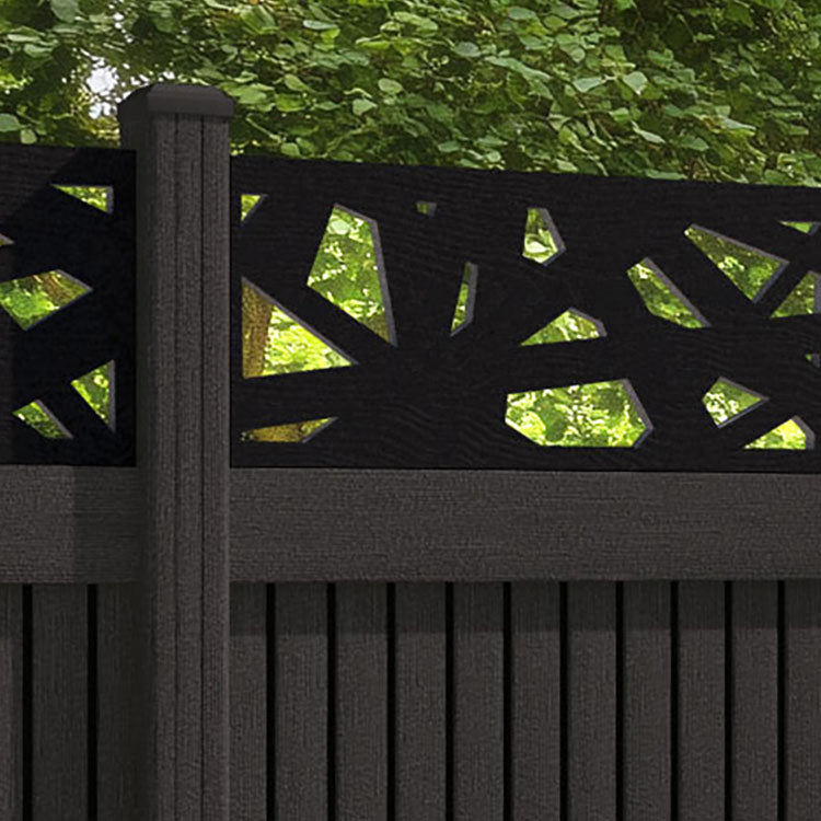 Virtis Prism Fence Panel - Dark Oak - with our composite posts