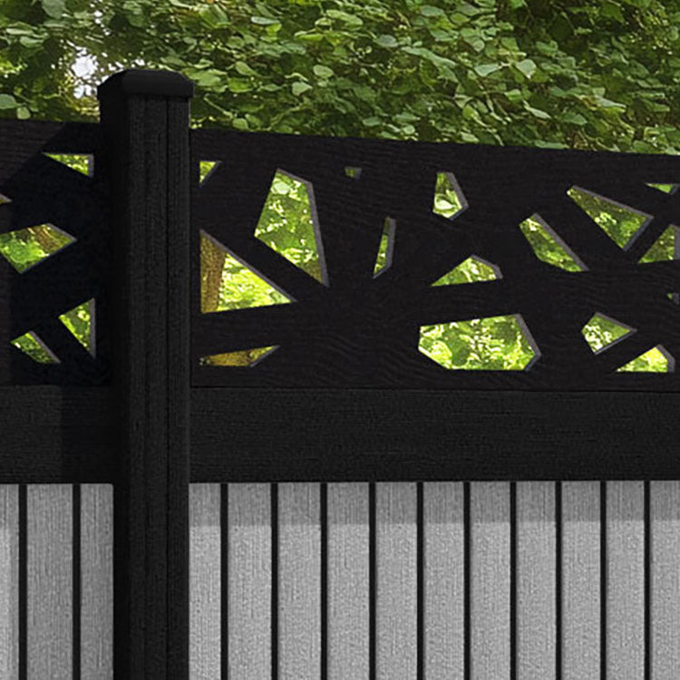 Virtis Prism Fence Panel - Light Grey - with our composite posts