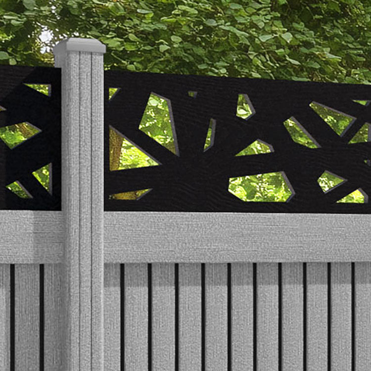 Virtis Prism Fence Panel - Light Grey - with our composite posts