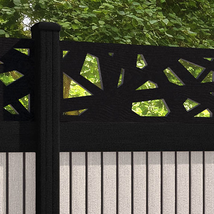 Virtis Prism Fence Panel - Mid Stone - with our composite posts