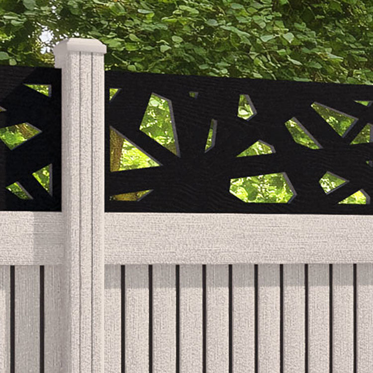 Virtis Prism Fence Panel - Mid Stone - with our composite posts