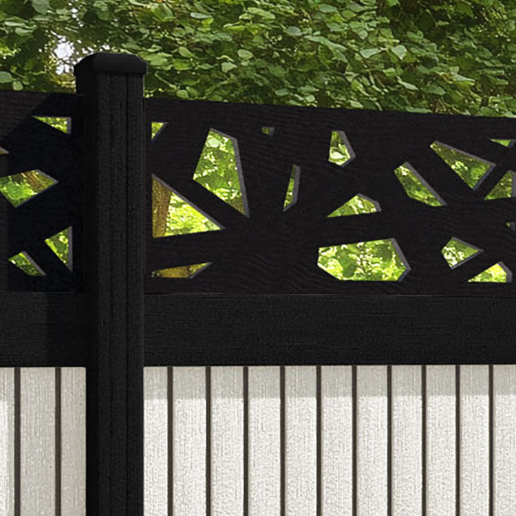 Virtis Prism Fence Panel - Light Stone - with our composite posts