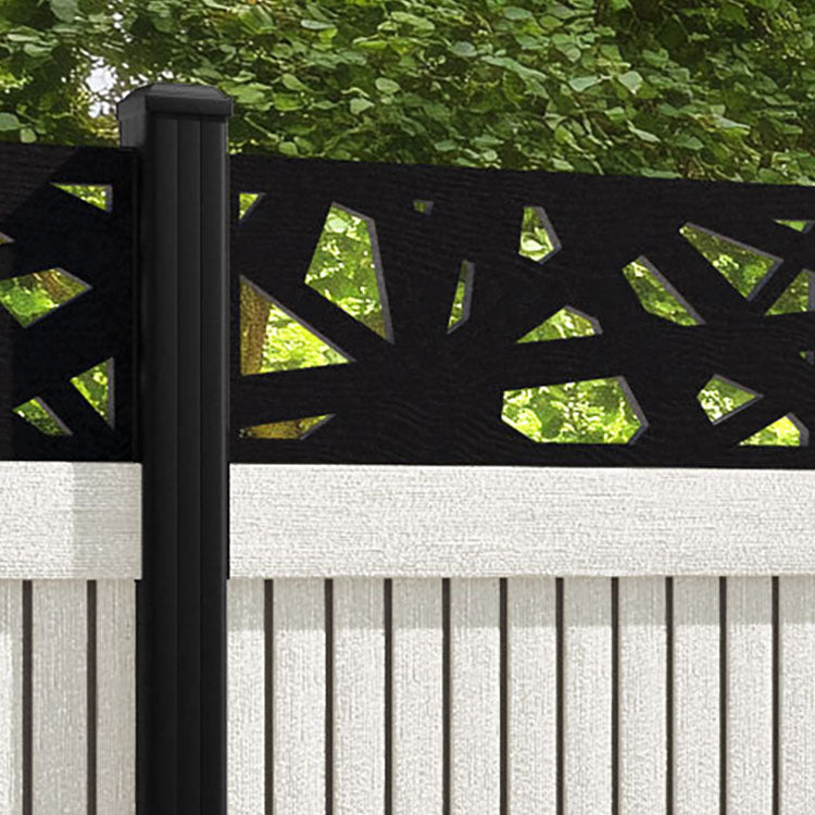 Virtis Prism Fence Panel - Light Stone - with our aluminium posts