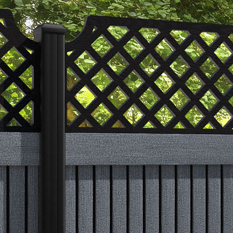Virtis Regal Hive Fence Panel - Anthracite - with our aluminium posts
