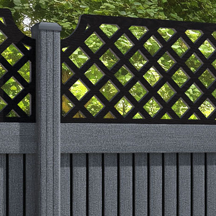 Virtis Regal Hive Fence Panel - Anthracite - with our composite posts