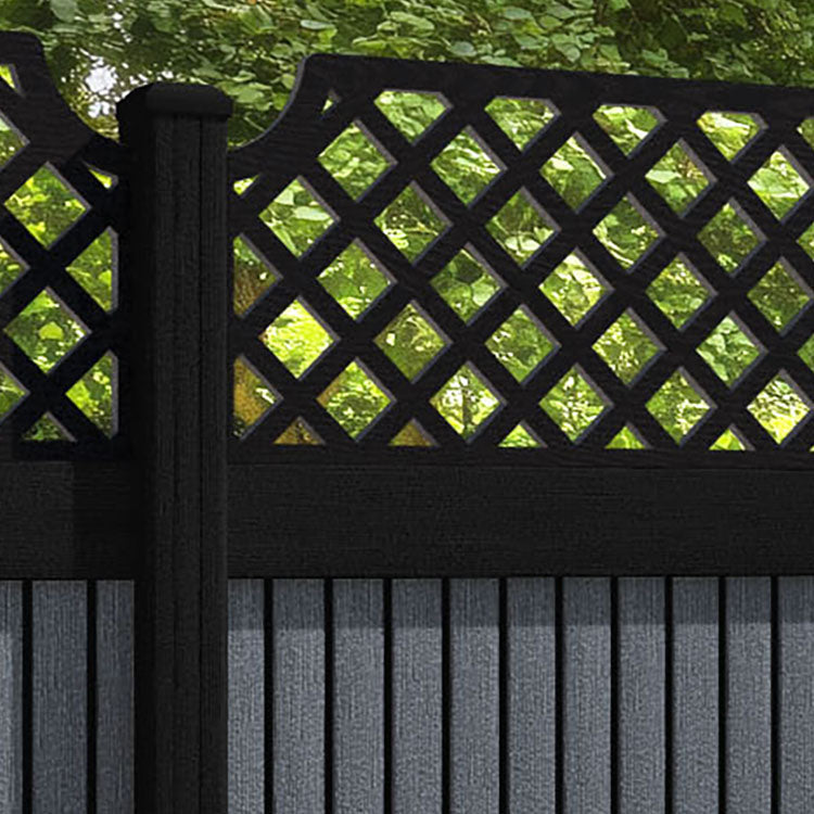 Virtis Regal Hive Fence Panel - Anthracite - with our aluminium posts