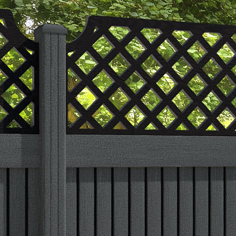 Virtis Regal Hive Fence Panel - Dark Grey - with our composite posts