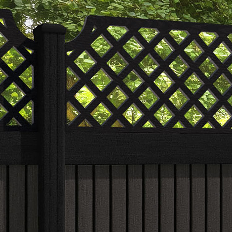 Virtis Regal Hive Fence Panel - Dark Oak - with our composite posts