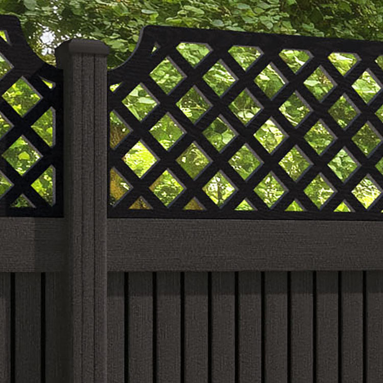 Virtis Regal Hive Fence Panel - Dark Oak - with our composite posts