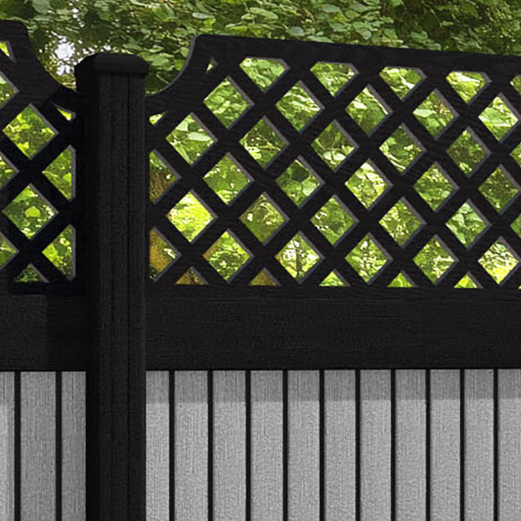 Virtis Regal Hive Fence Panel - Light Grey - with our composite posts