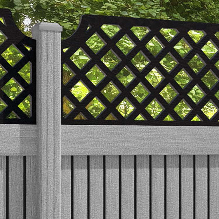 Virtis Regal Hive Fence Panel - Light Grey - with our composite posts