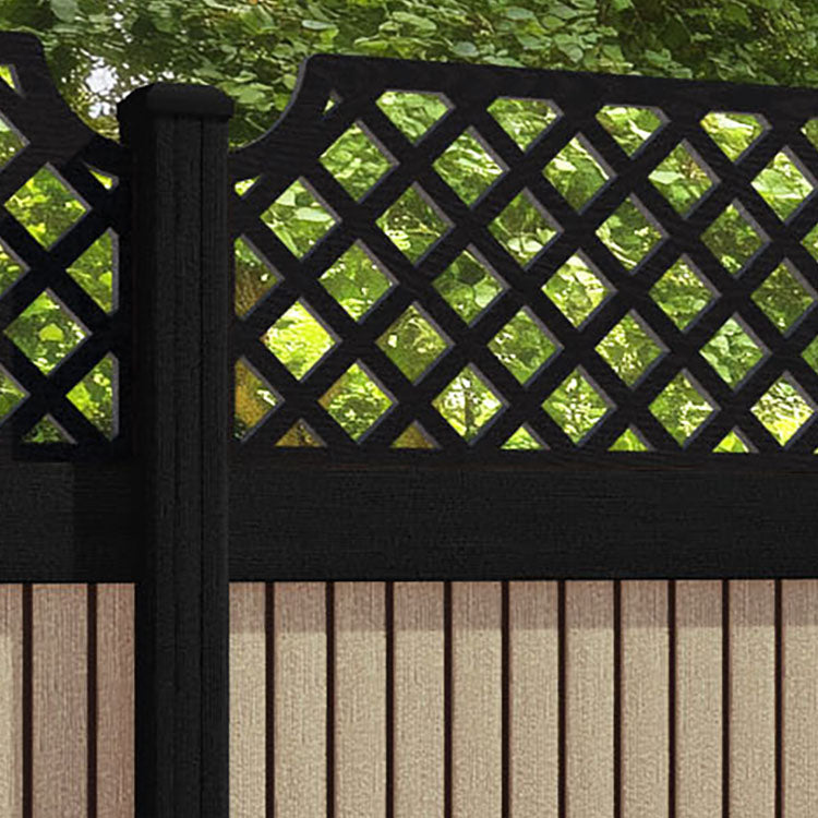 Virtis Regal Hive Fence Panel - Light Oak - with our composite posts