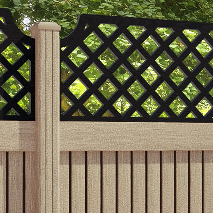 Virtis Regal Hive Fence Panel - Light Oak - with our composite posts