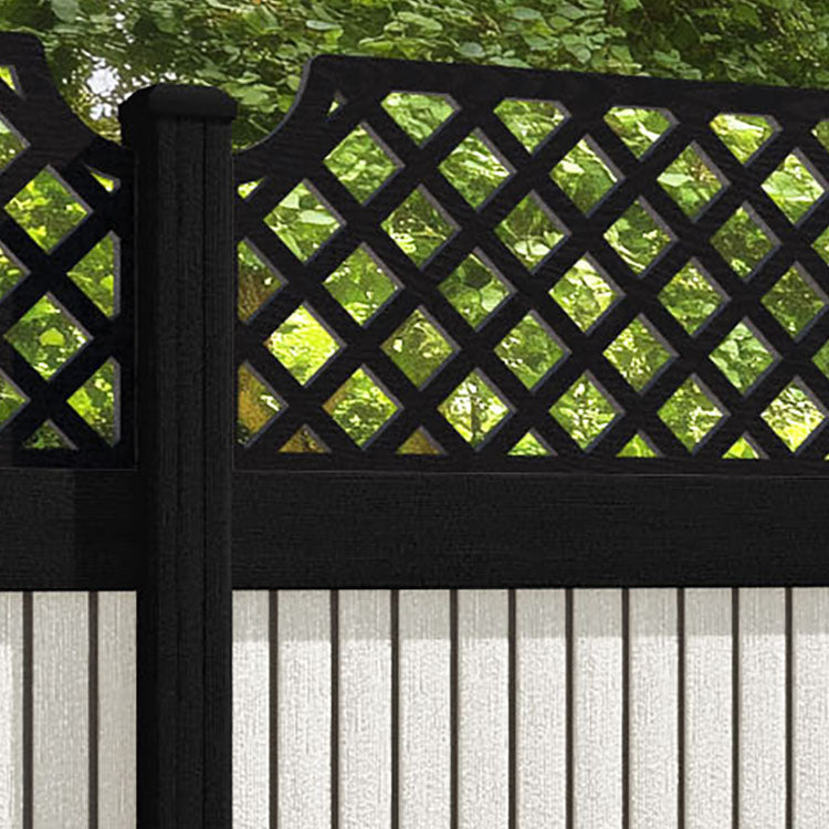 Virtis Regal Hive Fence Panel - Light Stone - with our composite posts